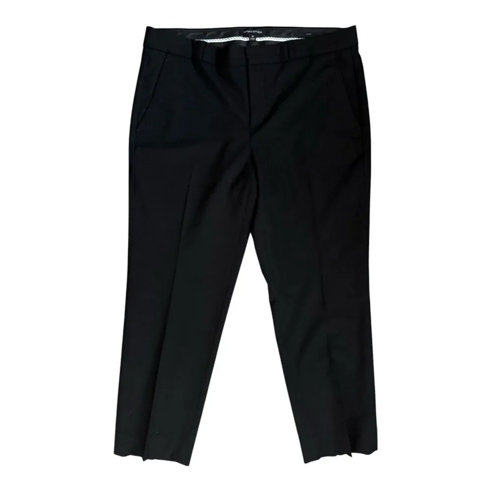Banana Republic Avery-Fit Black Wool Blend Crop Fit Pant Trousers Women 10x26 - Picture 2 of 9